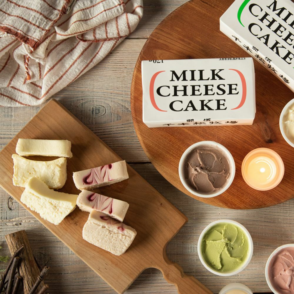 牧場手づくりミルクチーズケーキセット＆The PUREMILK Ice-cream 4個