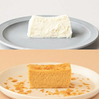 牧場手作りミルクチーズケーキセット（プレーン・キャラメル岩塩）