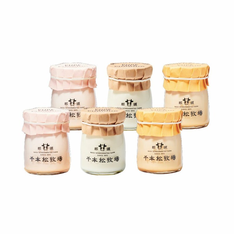 PURE MILKプリン 6個セット　（ミルク・ストロベリー・キャラメル×各2個）